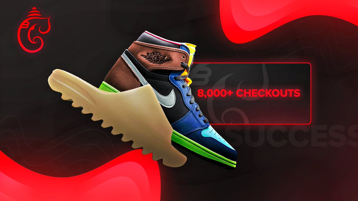 GaneshBot 3.0 making these limited release Jordan 1s light work for our members 🐘

There’s room for one more cook too! 👨‍🍳 

Like ❤️ &amp; RT 🔁 for your chance at a GaneshBot license. 

Winner drawn in 1 hour ⏰