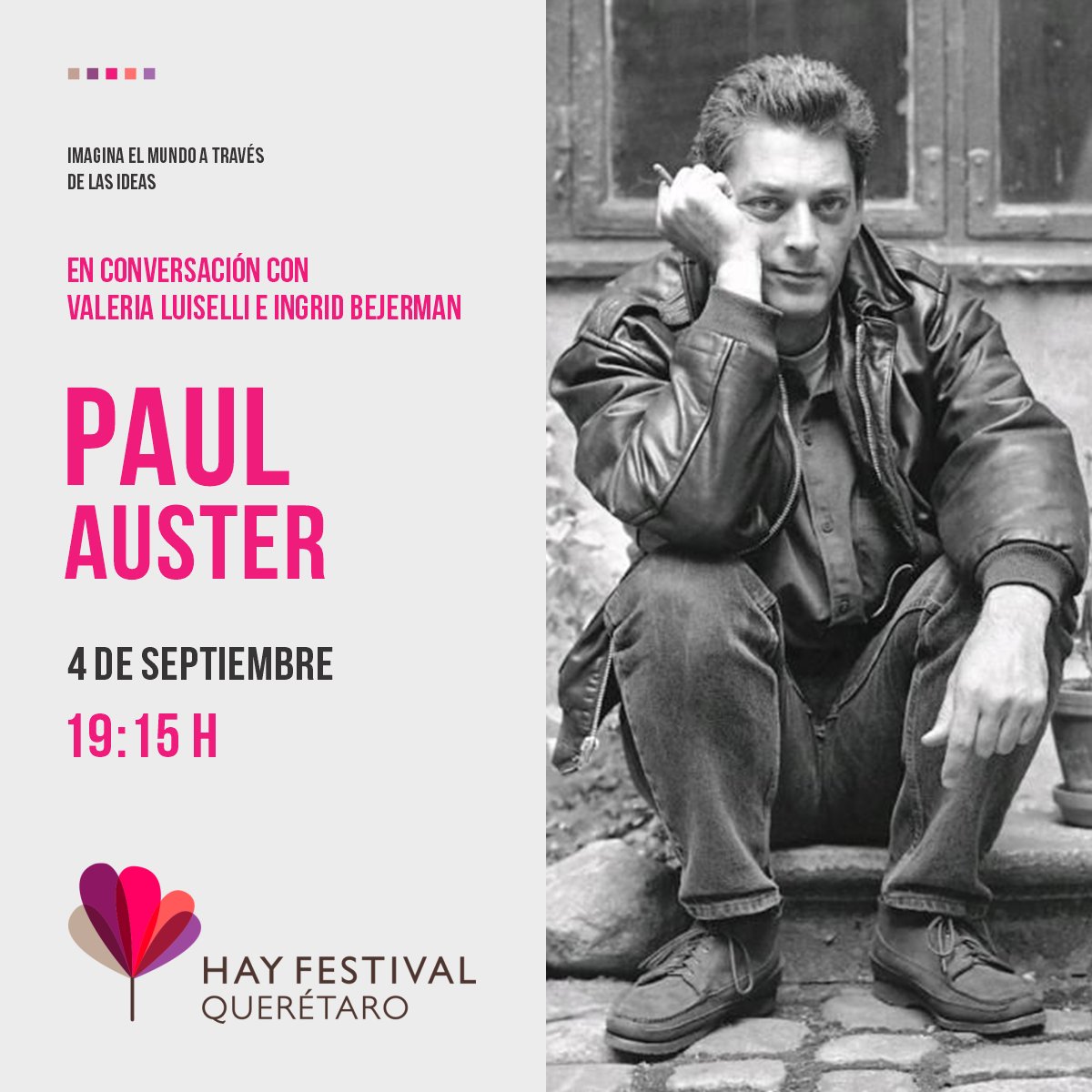 MCIHouston's tweet photo. 🇺🇸 Join us in this talk with the writer and film director Paul Auster and Valeria Luiselli, one of the best fiction writings in Latin America; talking to Ingrid Bejerman. https://t.co/N3yktepCgx