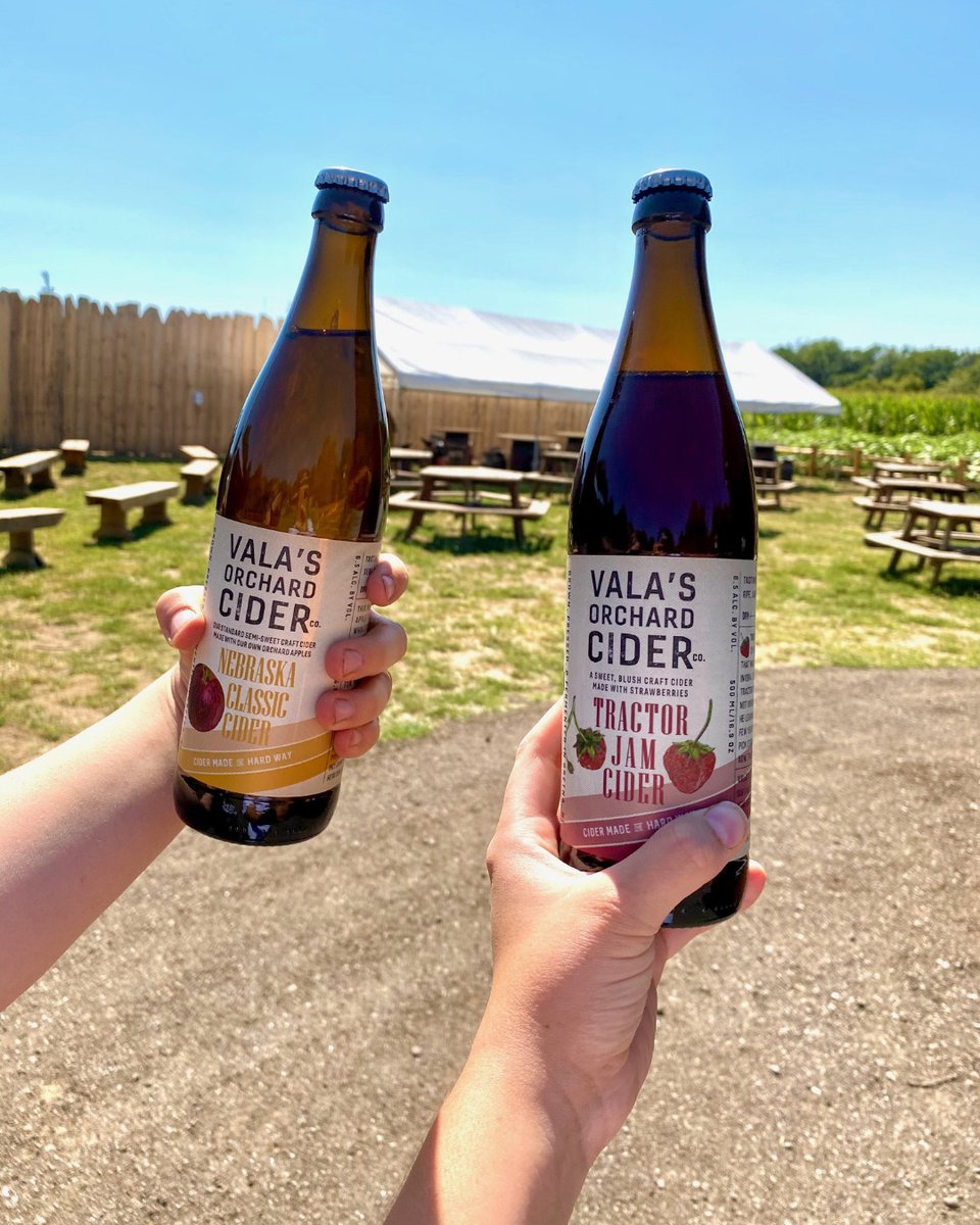 Vala's hard cider, making its debut today at our Labor Day Festival! We'll be open through the weekend and Monday, 10am to 7pm! #valasorchardciderco #cidermadethehardway #valaspumpkinpatch #valascider
