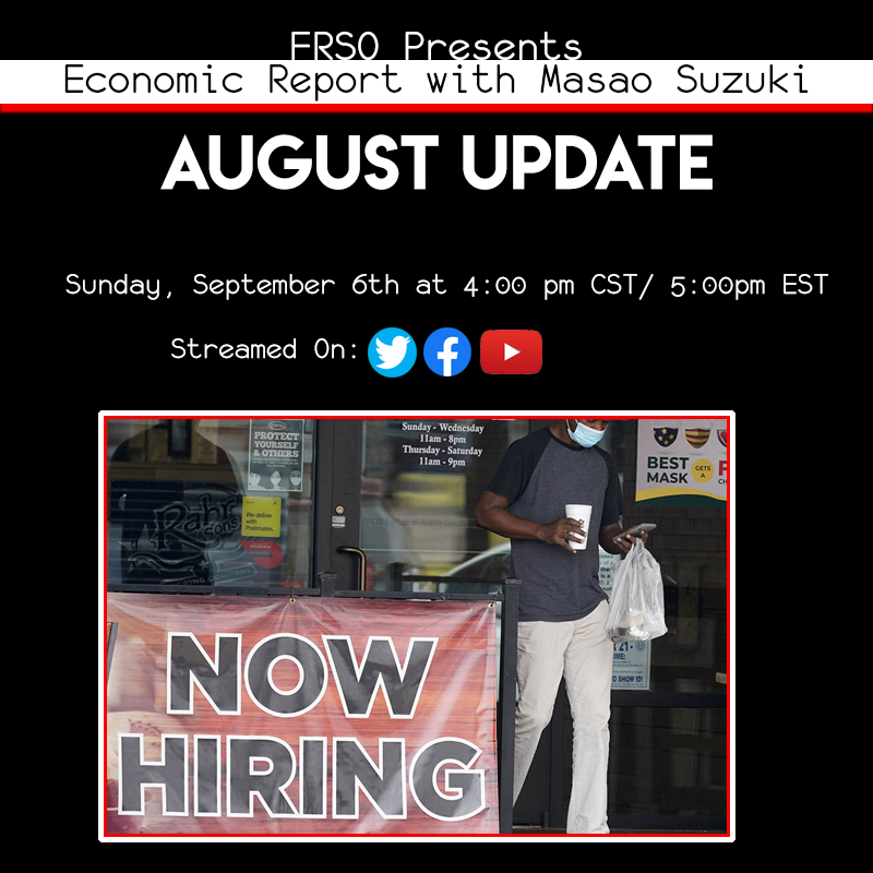 So what happened to the economy in August? 
Masao Suzuki is here to break down the economy, what's up with the executive orders, unemployment, and much more! 

Get all your burning questions answered this Sunday! 

#Economy #EconomicReport #Trump