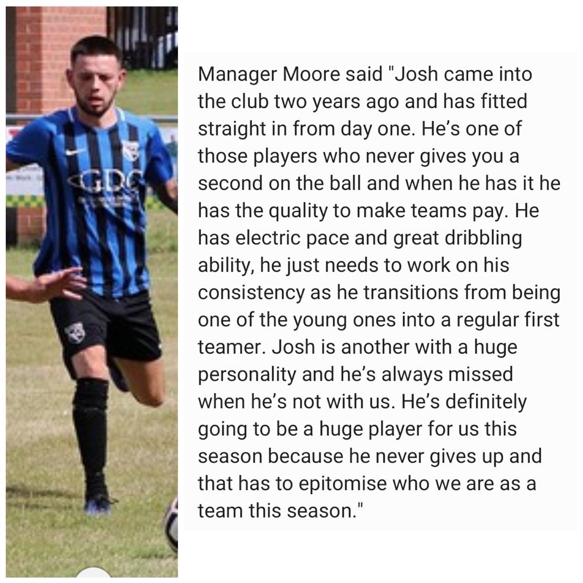 SelstonFC's tweet photo. βπ»π | Please welcome back the tenacious Josh Bullock who has re-signed for a third season with the club, originally signed from Belper Town Academy in 2018 and has gone on to make 34 appearances. Currently battling injury unfortunately.. #WelcomeBackJosh #SFC https://t.co/WEQOE5zhqW