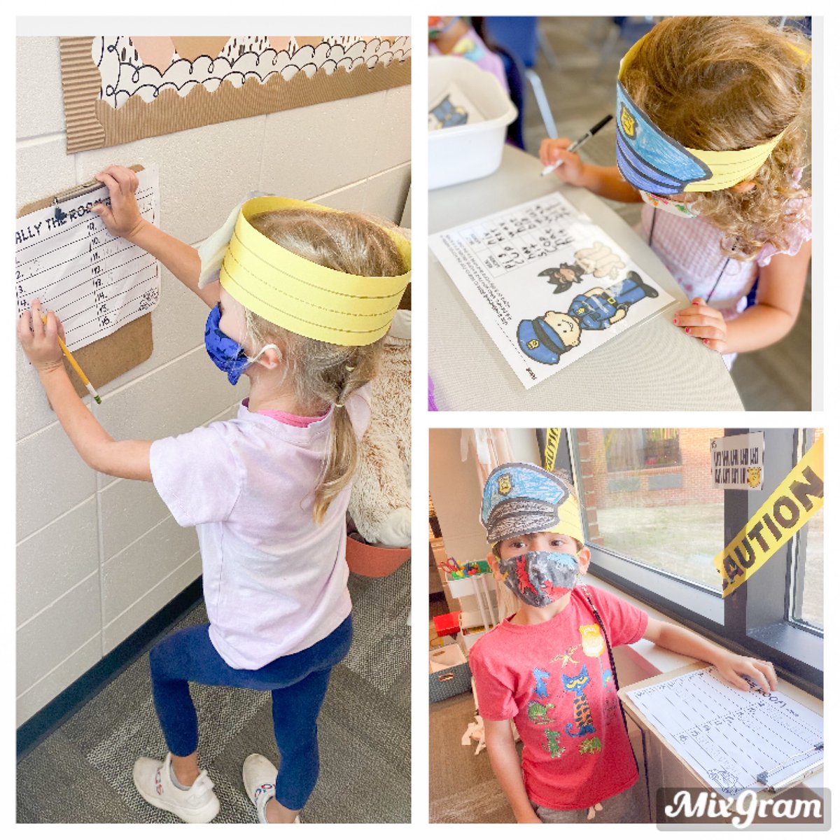 mrsamock's tweet photo. These sentence cops have officially earned their badge! We had so much fun today reviewing our new reading, writing, and math skills. These kiddos make their teacher proud!🤩👮🏻 https://t.co/9VjyL0cLl2