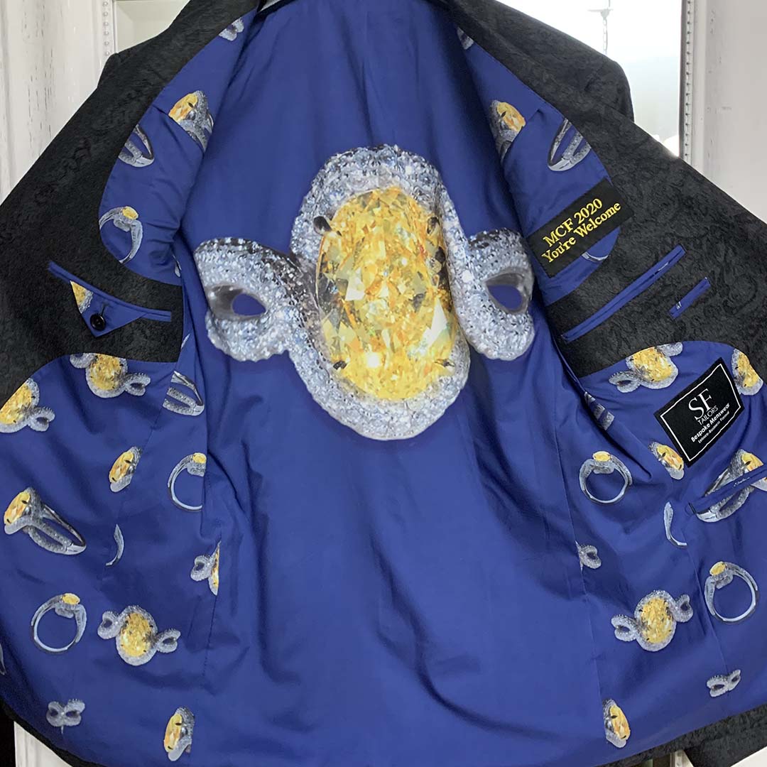 SfTailors's tweet image. Pictures of the engagement ring turned in to an amazing custom lining to surprise the bride. Yes, there were tears when she saw it (and not just from her)... 
#CustomLining #SuitLining #BespokeSuit #WeddingSuit #Groom #suit #suits #NCweddings #WeddingSurprise