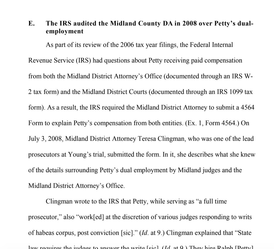 And then in 2008, the IRS audited the Midland County DA’s Office over it