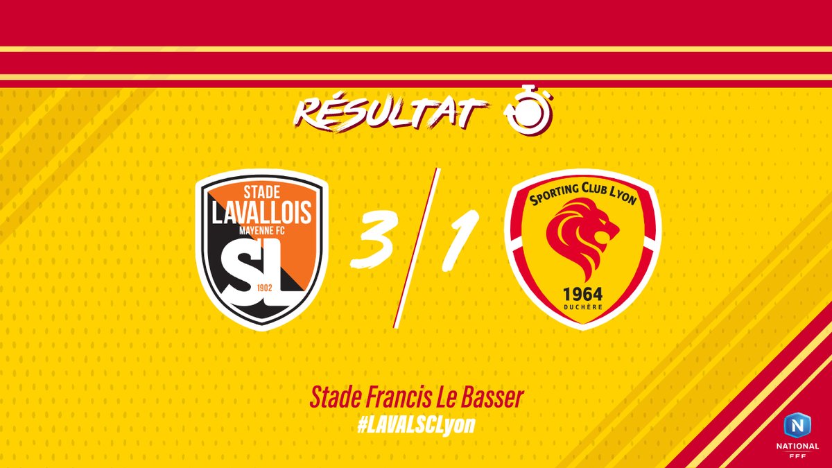 LyonLaDuchere's tweet photo. #LAVALSCLyon 90'+3 🏁 C'est terminé ! Face à des Lavallois plus percutants les Lyonnais s'inclinent en Mayenne malgré leur égalisation en première période https://t.co/RRe9lT6WbH