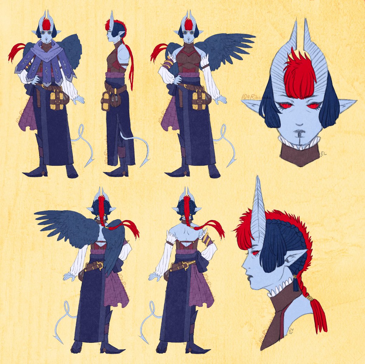 erijlee's tweet photo. Eyyy, time for a dnd PC update because shenanigans involving a modified Deck of Many Things gave my PC chicken wings and a magic-immune mohawk 😂 

(The 15yr old in me is so happy with this developing edginess hahaha) https://t.co/nFQZ3b0ze4
