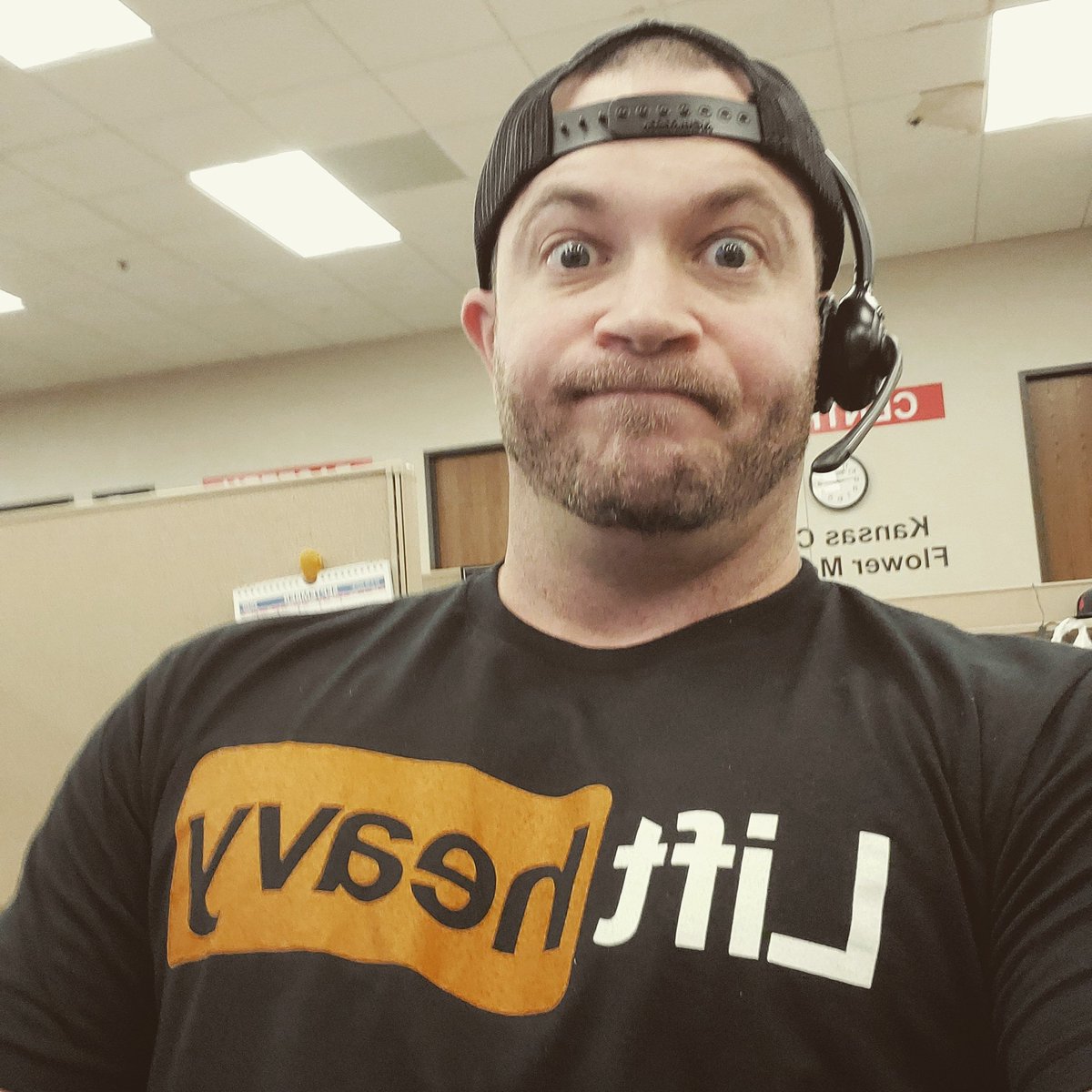 Matomic27's tweet photo. Just a typical Friday at work. Think this shirt is getting some looks 😂 https://t.co/1LapiV0YQL