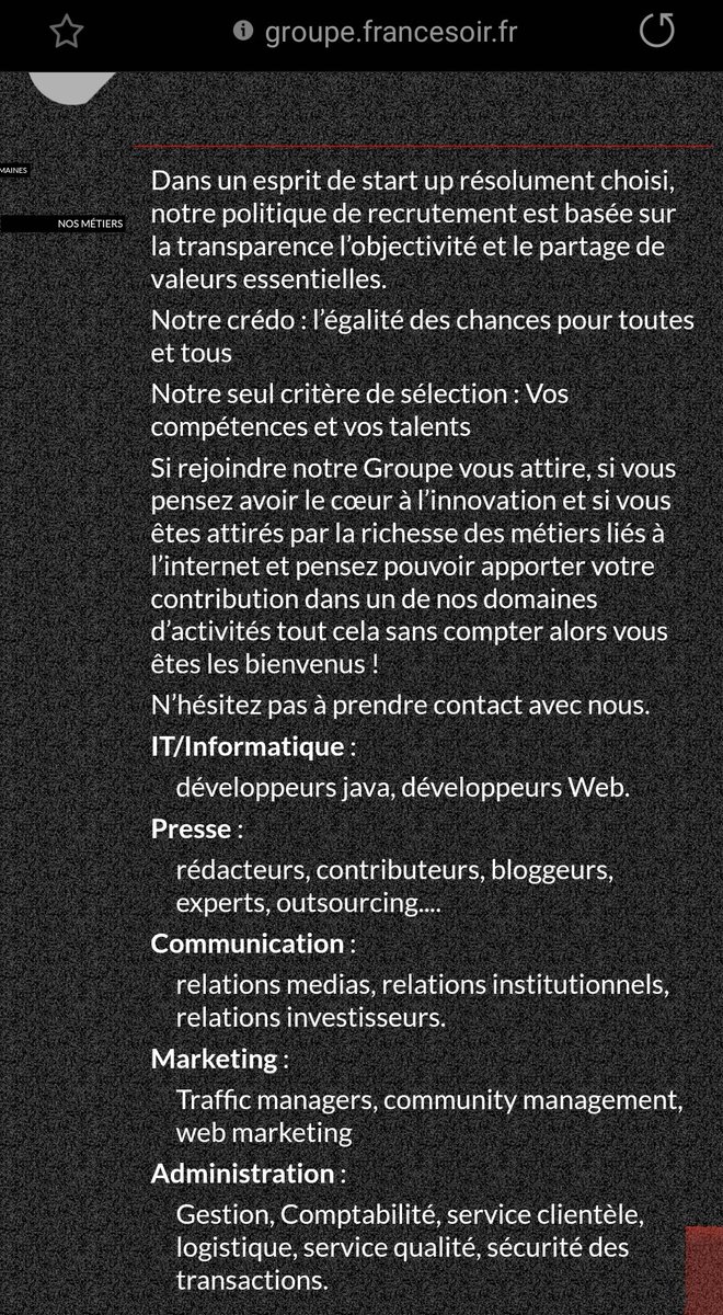 D'ailleurs votre credo et votre critère de sélection sont intéressants, avez vous une explication pour ceci  car il me semble que ça ne soit pas du tout le cas, soyons sérieux, mais vous êtes engagé par votre responsabilité donc pourquoi pas se couvrir.