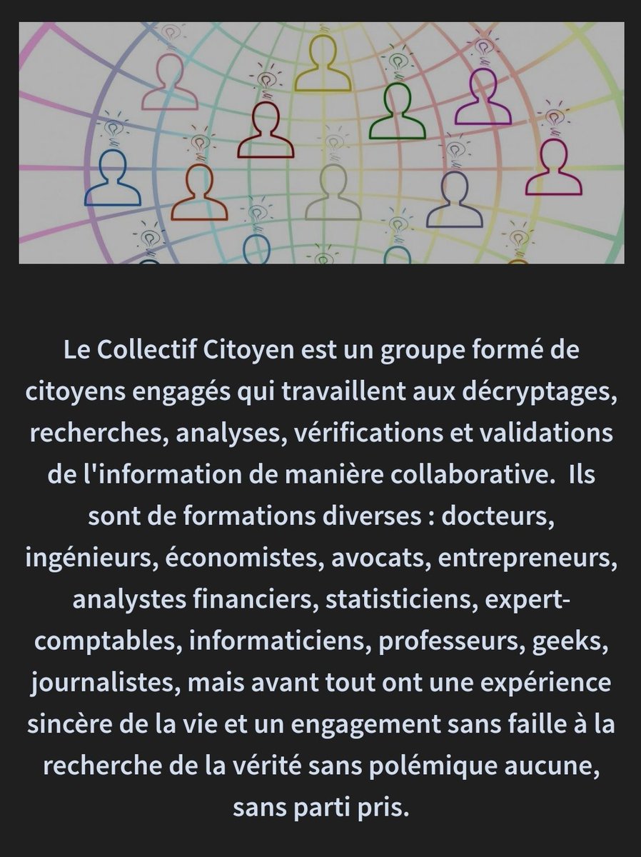 Parlons du Collectif Citoyen."Recherche de la vérité sans polémique aucune, sans parti pris"Vous êtes sûr ? Le fait de garder le collectif anonyme n'est pas une façon de vous dédouaner en cas de problématique ? De vous exprimer anonymement ? Regardons qui semble en faire parti: