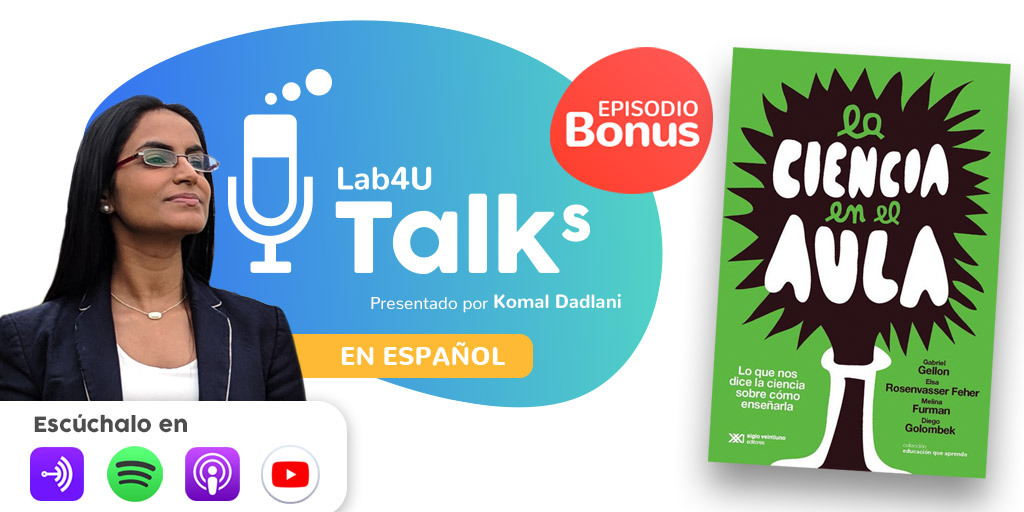 Lab_4U's tweet photo. Nuestro Episodio Bonus #Lab4UTalks🎙️ha sido inspirador. Recomendamos un libro que nos encanta “La ciencia en el aula” de @melifurman ¿no lo has escuchado? #Spotify 👉https://t.co/XSBKJX4FvE #AppelPodcast👉 https://t.co/a5I5YYpxI5 Si te gusta 👍 ¡compártelo! #STEM #podcasts https://t.co/qv7sxNRGBl