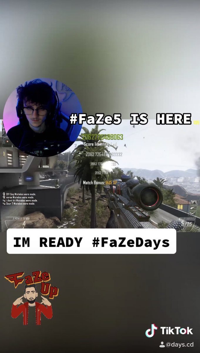 Dayscd's tweet photo. in case u haven’t seen my insta+tiktok posts, i am going for #FaZe5 :)
who supports #FaZeDays? :)
link in bio if u wanna support :) https://t.co/XB8yY07WoT