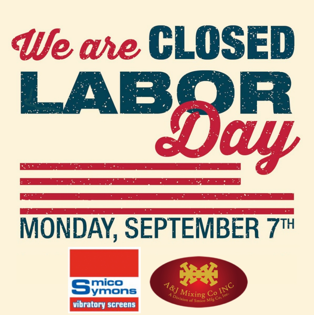 SmicoMFG's tweet photo. Our office will be closed
Monday, September 7th 2020 
in observance of Labor Day. For product information, or to learn more about Smico Manufacturing, please visit our website - https://t.co/QrzK7MU6pC #manufacturing #okmanufacturing #Smico #SmicoSymons #AJMixing https://t.co/SQLuhjOHTq