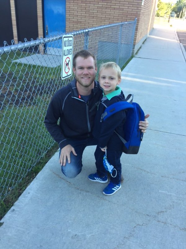 SamasLauren's tweet photo. So excited for, and proud of, this little man! #Kindergarten #firstdayofschoolever https://t.co/Tlj2JnHl5G