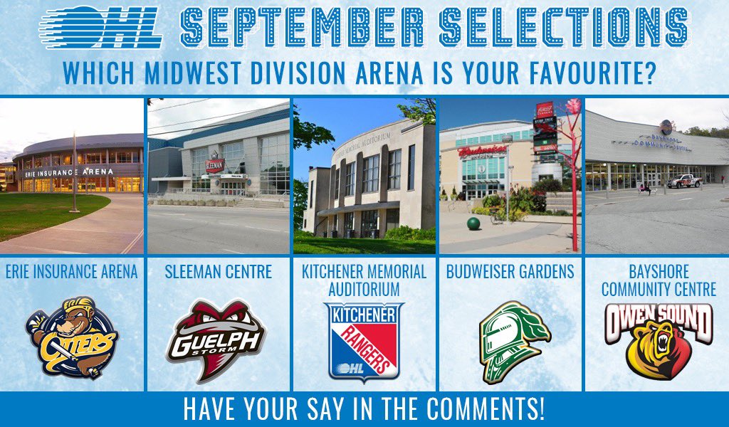 OHLHockey's tweet photo. What's your favourite Midwest Division #OHL arena? #SeptemberSelections π https://t.co/pw8BgXu2Dt
