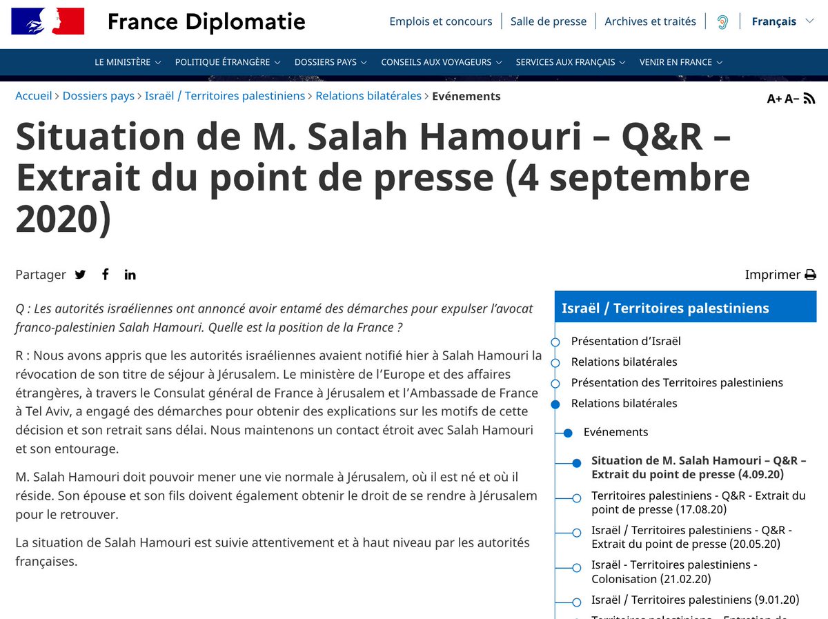 LiberezSalah's tweet photo. 📍Lors du point presse de ce vendredi 4 septembre, @francediplo s'est exprimée sur la nouvelle menace qui pèse sur Salah Hamouri.

➡️ Continuons et amplifions la mobilisation ! #SalahHamouri #FreeSalah https://t.co/FrNQo4JJA0