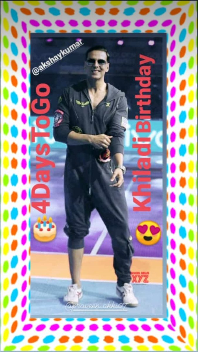 GauravAkshay16's tweet photo. ๐Get Ready For The Superstar๐ Birthday Bash In 4 More Days โฅ๏ธ
#4DaysToAKSHAYsBDAY ๐๐
@akshaykumar sir
#AkshayKumar sir #GauravAkshay #Akkiansday @khiladi_lover @Comrade_Akkian @Akshay_Brigade @_Akshaykafan @AKsRagini @akkifangirl @dhirvicky8 @Rksrocking #KhiladiBirthday https://t.co/J7b9ZLIps9