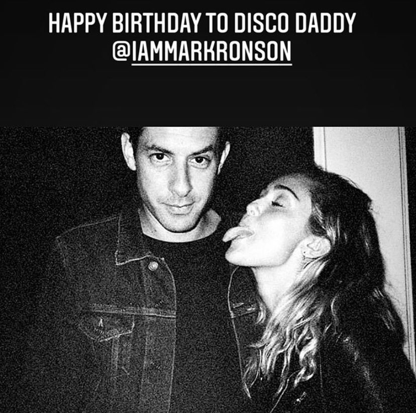 \"Happy birthday to Disco Daddy.\" - Miley to Mark Ronson via stories 