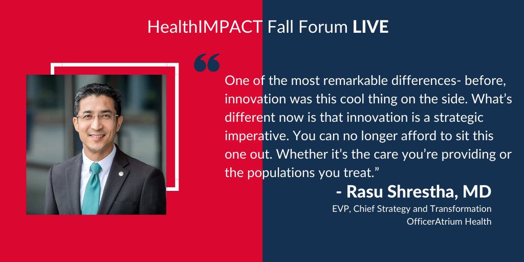 Welcome back Dr.Rasu Shrestha at the upcoming HealthIMPACT Fall Forum this Sept 30th  #healthimpact #DigitalTransformation #HealthLeader #HealthSystems#innovationleadership #digitalhealth #futureofhealth #healthcareinnovation #healthcare #healthtech #covid #futureofhealthcare