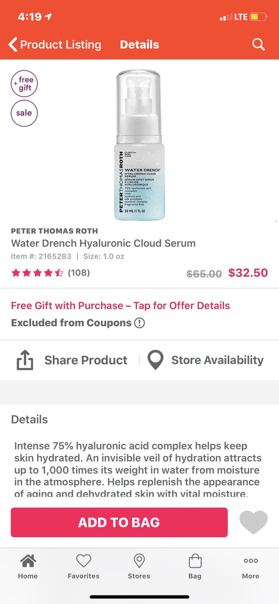 Oh snap today is September 4th lol. For today, get the  @PTRskin Water Cloud Drench Serum if you need a hydrator in your routine (everyone needs one in their routine). It has sodium PCA, urea, honey, glycerin and hyaluronic acid as it’s main humectants.