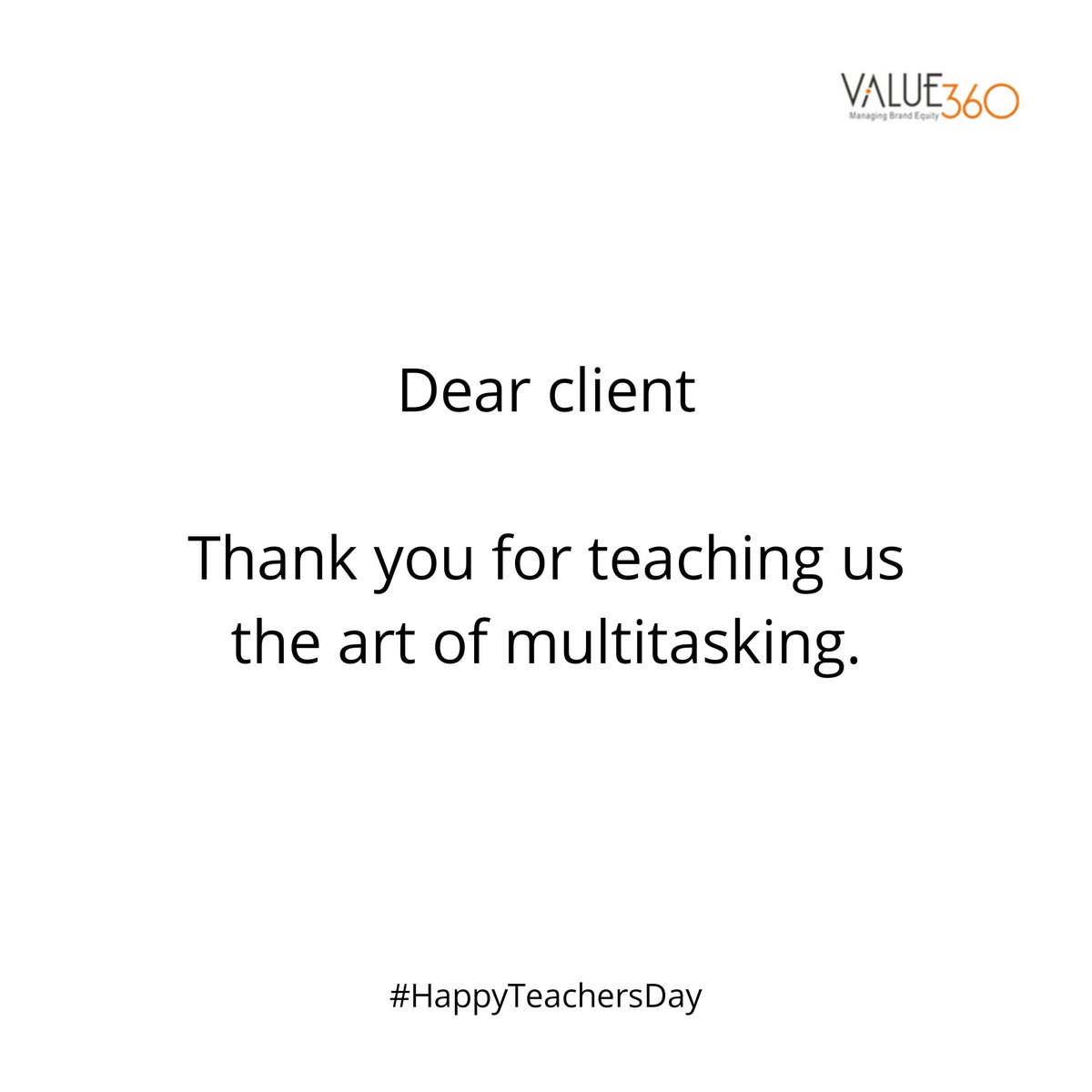 value_360's tweet photo. Cheers to our favorite teacher, mentor, guru and guide.
#HappyTeachersDay!
#AgencyLife #ClientLoveDiaries #ClientAgencyRelationship #clients #socialmediamarketing #socialsamosa #socialmediatrends #socialmediaagency https://t.co/ngGDDfwHk1