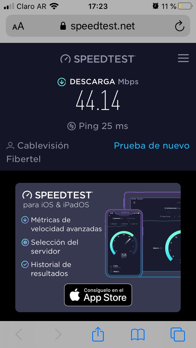 yamiherre's tweet photo. Pago por 100 megas y tengo esta velocidad ? @CableFibertel cagando a la gente desde siempre ustedes ! https://t.co/YNfmufqWpE