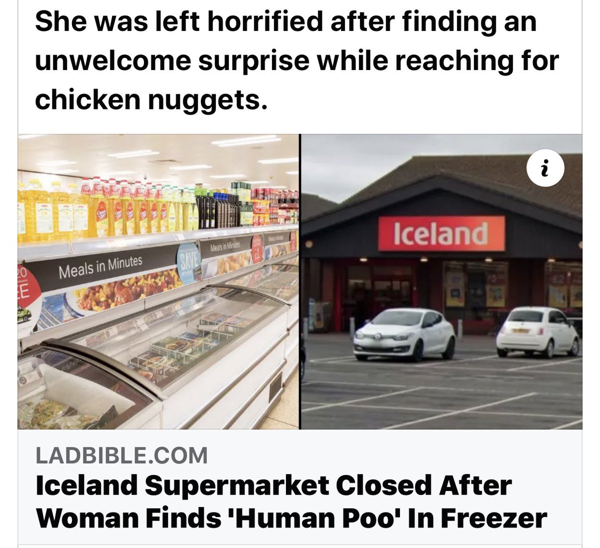 ruddyhellrobyn's tweet photo. @IcelandFoods @Ocado @marksandspencer And this is exactly why you shouldn’t shop at Iceland! 

#chickennugsandpoopoo https://t.co/NbFBa73lkV