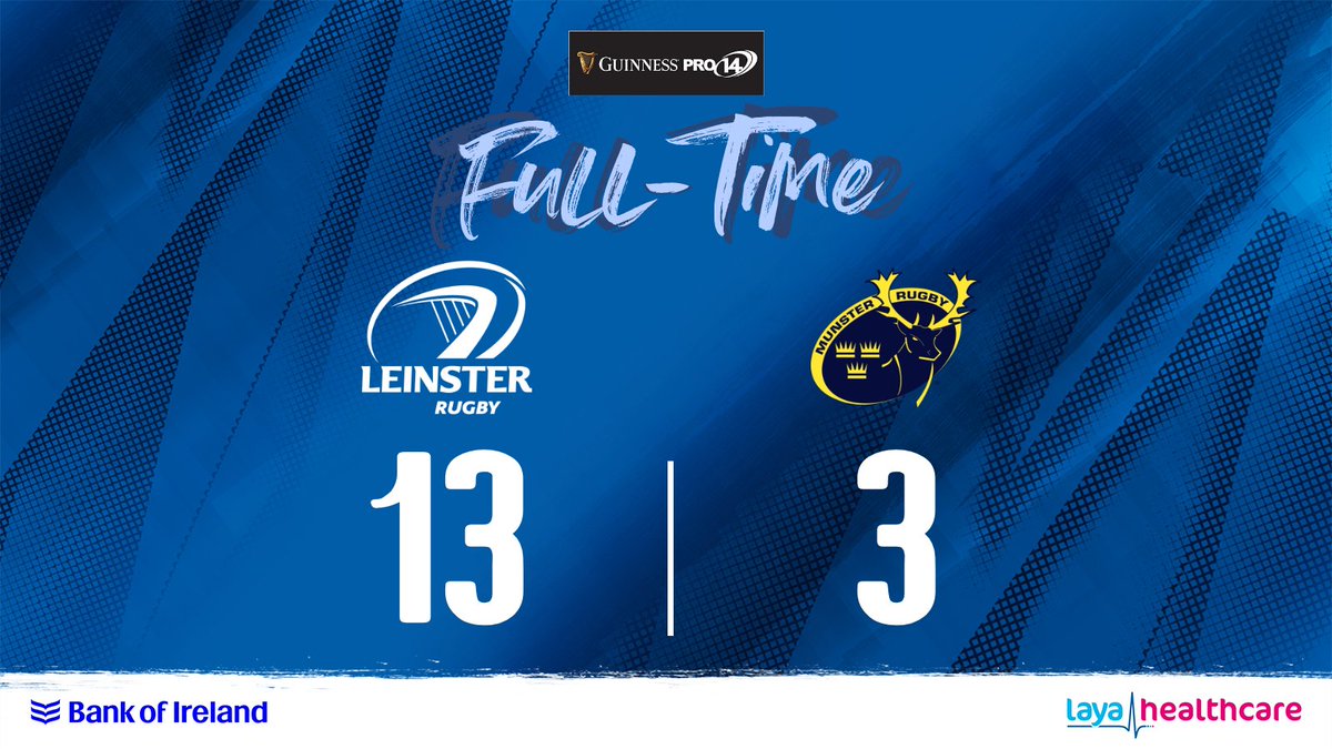 leinsterrugby's tweet photo. FULL-TIME! BACK IN THE FINAL TO DEFEND OUR TITLE!
#LEIvMUN
#GuinnessPRO14 https://t.co/hfggfIukBn
