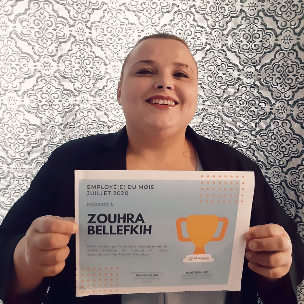 iosolutionsca's tweet image. Congrats Zouhra, Chabanel employee of the month! Thanks for the quality of your work and the consistency of your efforts! ⭐️🏆Félicitations Zouhra, employée du mois de Chabanel ! Merci pour ton travail de qualité et la constance de tes efforts! #teamiosolutions