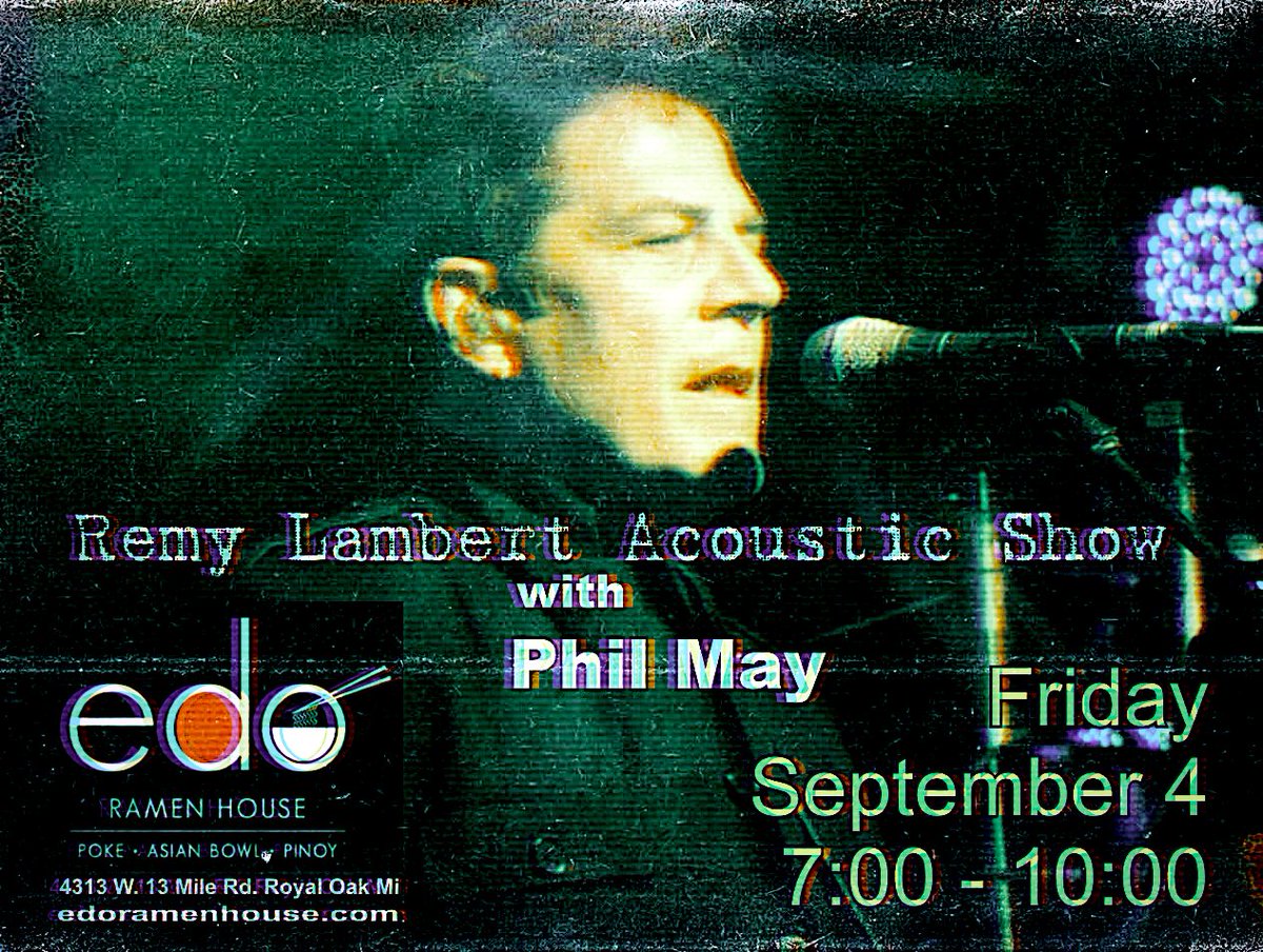 Tonight, Remy Lambert plays a special acoustic set, while you dine! 7-10pm. #detroit #detroitrockcity #sushi #sushilovers #royaloak #royaloakmi #michigan