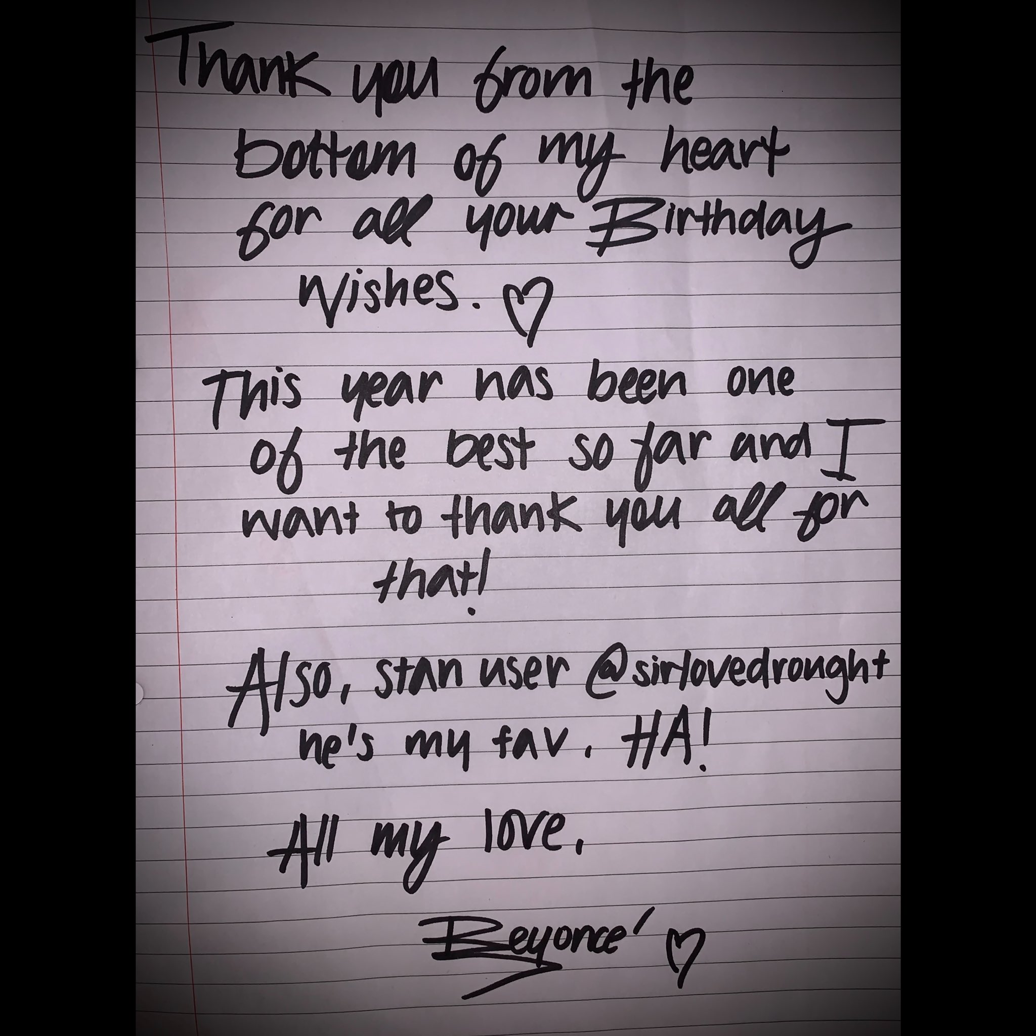 Beyonce Letters