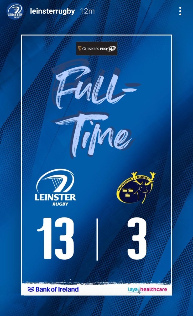 Lex_Carron's tweet photo. Great to see @johnnysext command the field to help @leinsterrugby get the W today!! So glad #rugby is back #GuinnessPRO14 #Spoilers https://t.co/IM4OW17CSC