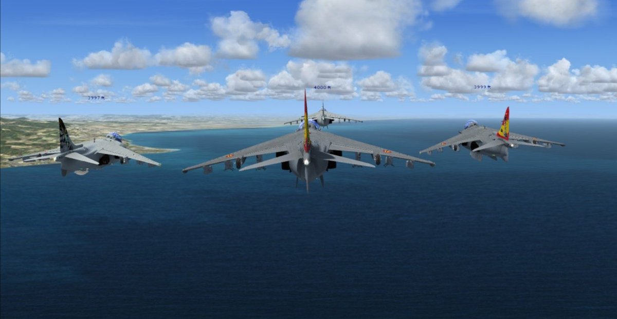 FLOANVirtual's tweet photo. #SpanishItalianVirtualAmphibiousBattleGroup 🇪🇺 Vuelo de adiestramiento de nuestra #NovenaEscuadrillaVirtual 🇪🇸✈ y el #GRUPAERV 🇮🇹✈ en #TarantoGrottaglieAirport (#LIBG) 🇮🇹 & #TarantoGulf 🇮🇹 & #C550Cavour 🚢🇮🇹 https://t.co/uPmbeKzkcx https://t.co/neOl1xkpuP