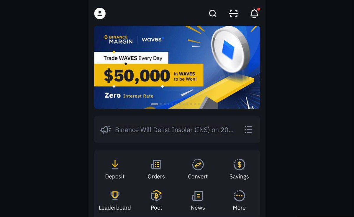 binance's tweet photo. There is a new button on your #Binance mobile app 👀 https://t.co/z88mTVbY3I