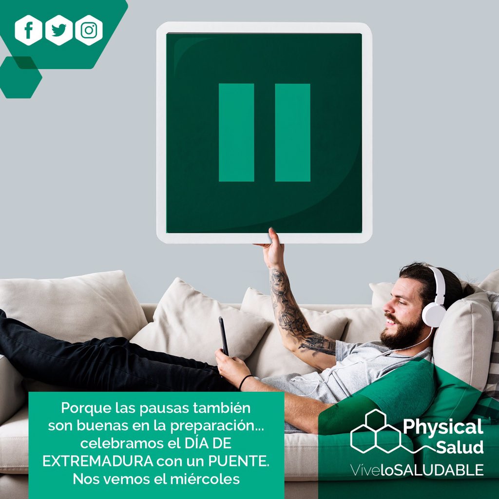 PhysicalSalud's tweet photo. Parar, Respirar, Continuar...pero ➡️ #vivelosaludable 😀 #FelizFinDeSemana 
#felizpuente #Extremadura https://t.co/cmpvS7rkT0