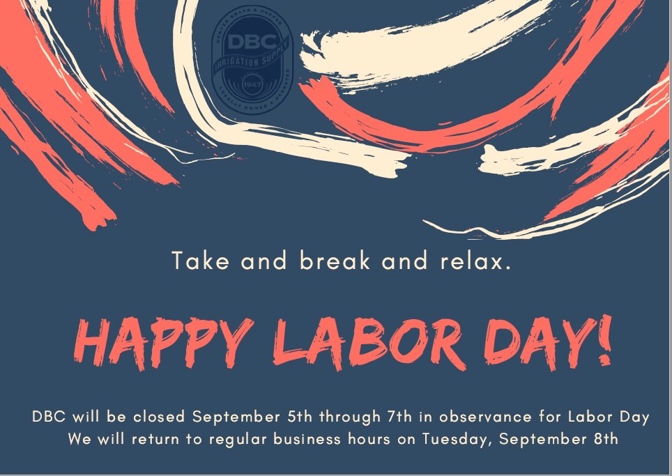 Enjoy your Labor Day weekend!