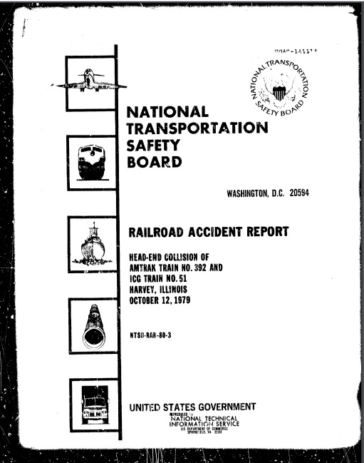 On October 12, 1979, in Harvey, IL, we investigated the thirty-sixth of 154  #PTC preventable accidents:  https://www.ntsb.gov/investigations/AccidentReports/Reports/RAR8003.pdf  #PTCDeadline  #NTSBmwl