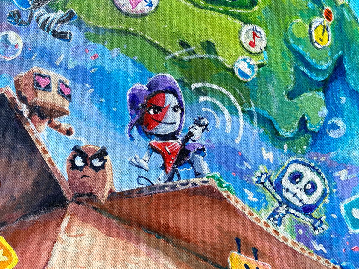 Stuffedwell's tweet photo. "Welcome to LittleBigPlanet."
24"x35" acrylic on canvas
(Thank you @mediamolecule for inspiring young creators everywhere! 😁)
#LittleBigPlanet 🌍 #traditionalart #acrylicpainting https://t.co/io0rLnkjKC