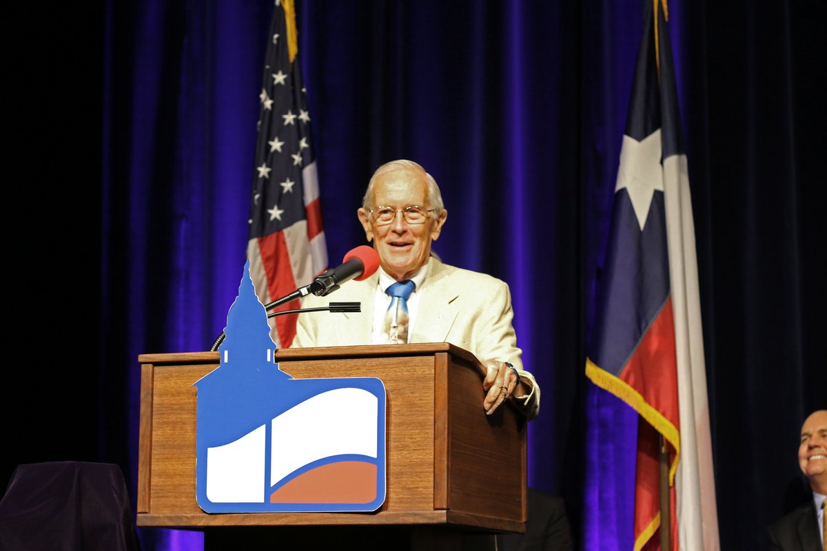 TxLegConf's tweet photo. What an honor it was to recognize Apollo 16 Lunar Module pilot, Charles Duke, as the 2020 Texan of the Year! This year looked a little different, but we are so proud to be able to have the Thursday evening dinner for Mr. Duke. https://t.co/ae1Y9DLaow