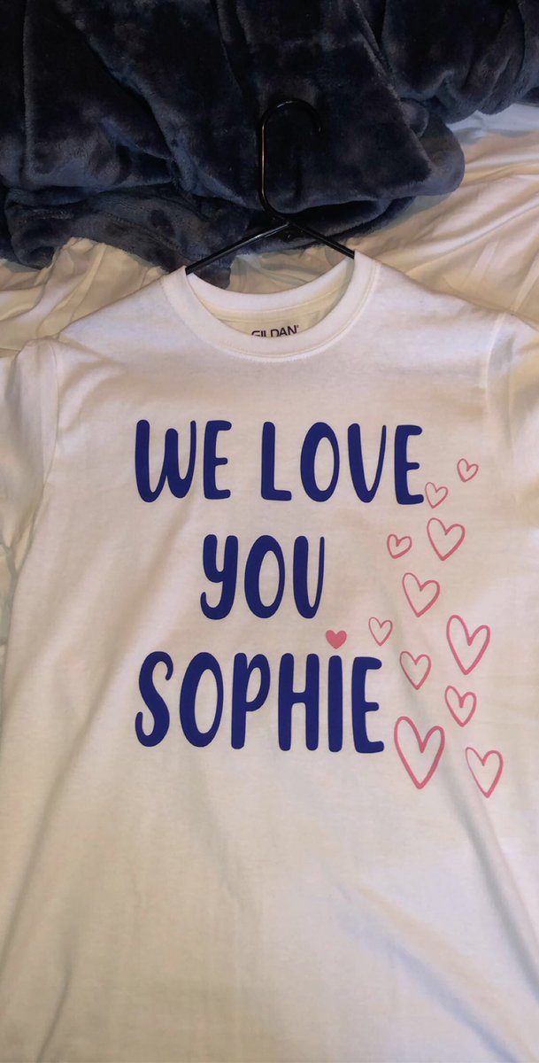 sydbledsoe's tweet photo. I’m making these shirts for my very sweet softball friend Sophie who recently just passed. $20 a shirt & all proceeds will be going to her family. Donations also welcomed!! #flyhigh8 https://t.co/COkckmUlyE