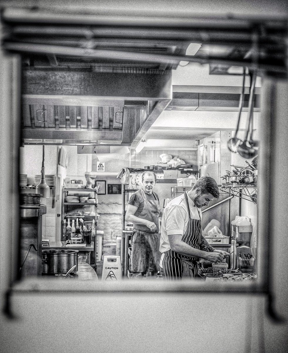Mise en place. Through the square window. #theclockhouseripley. #friday #chef #debporterphotography #portraits #kitchenshots #fujifilm_xseries