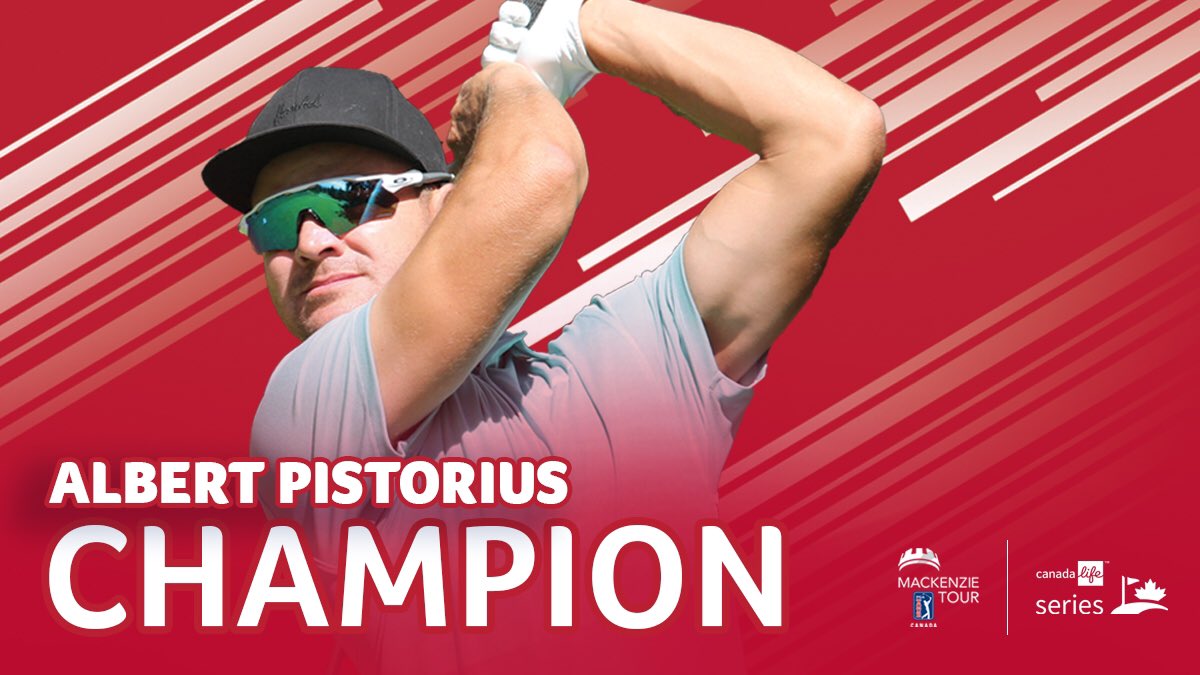 PGATOURAmericas's tweet image. Winner! 🏆

Calgary resident Albert Pistorius claims the first of two #CanadaLifeSeries events at @TPC_Toronto.