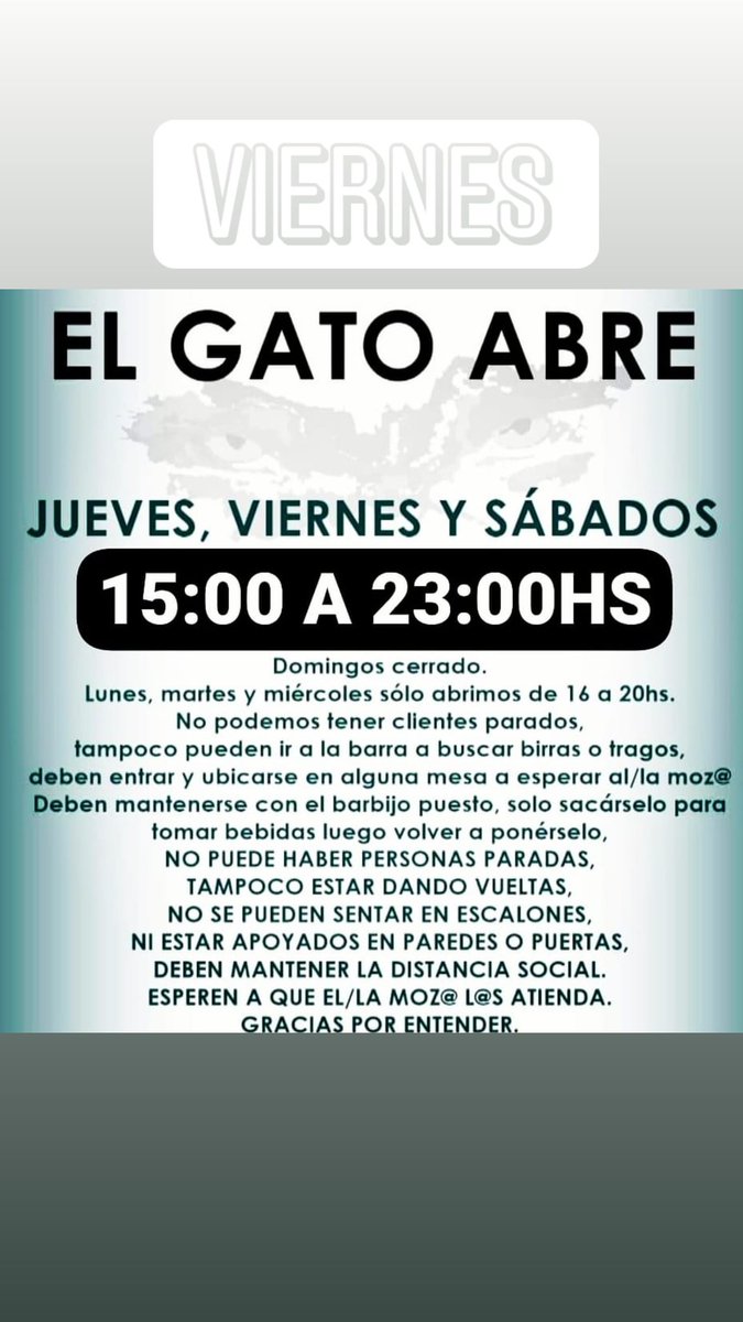 Abierto! 
Te esperamos.
Por favor respetemos el protocolo