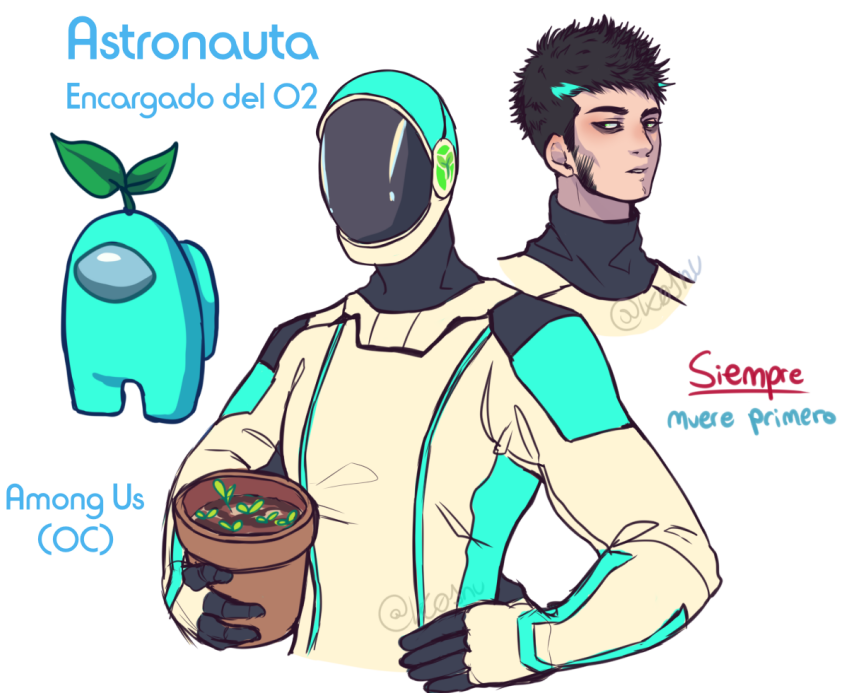 k01nu's tweet photo. Se me antojo hacerlo, no tengo excusa -?- recuerdo que vi ese traje y quería hacerme un oc astronauta que lo use...y aqui esta... un tipo sin nombre #AmongUs #amongusfanart #art #astronauta #originalcharacter  #koinu #k01nu https://t.co/8IRNEpuM65