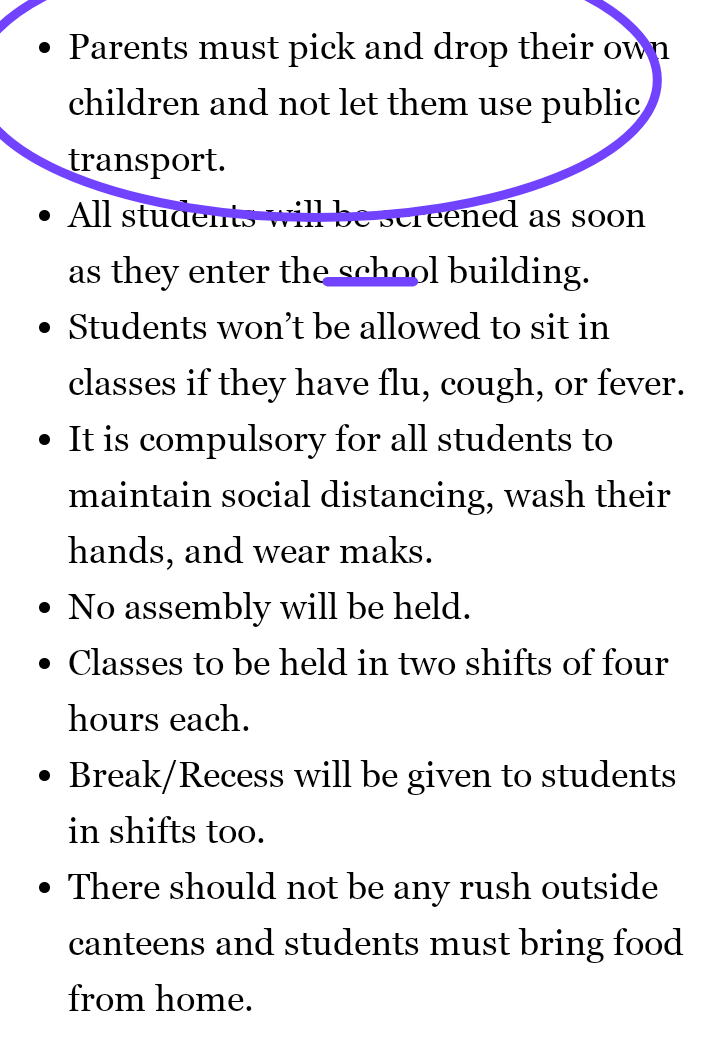 ShezaZarin's tweet photo. I totally disagree with the first one, yes i can admit that the virus can spread in the public transport. But what about those students whose parents are busy? I need to know because my dad is doctor  too. How it will be possible to pick and drop me in my school? @Shafqat_Mahmood https://t.co/GvZTL5lx5L