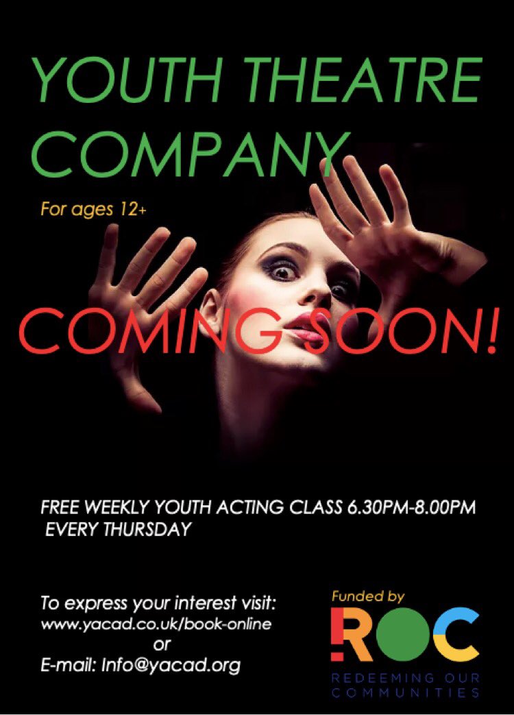 Super excited to announce we have a new Youth Theatre Company starting this month in Bradford East funded by @weareROC #yacad2020 @bradford_east @weareCABAD @YouthBradford