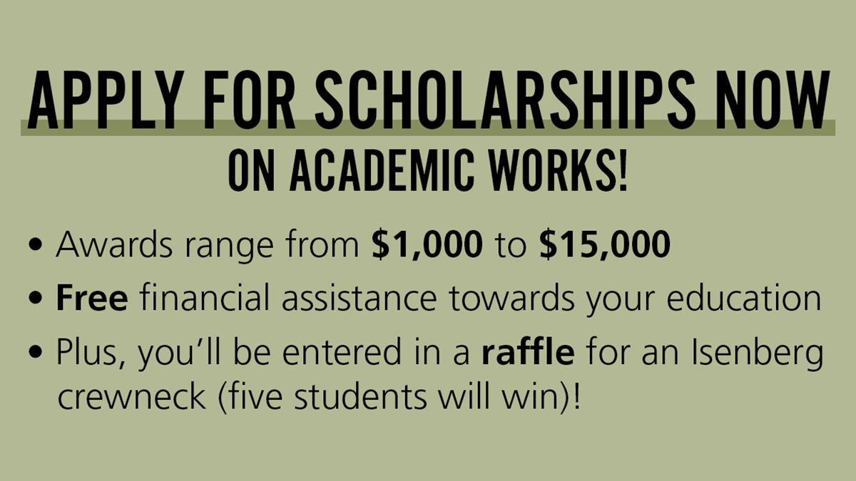IsenbergUMass's tweet photo. UNDERGRADS: Have you submitted your Isenberg scholarship application yet this year?! Thanks to our generous community, awards range from $1,000 to $15,000 — don't miss this opportunity! Submit HERE by September 15: https://t.co/D3xTPv1KQu https://t.co/wQc3nI9F3U