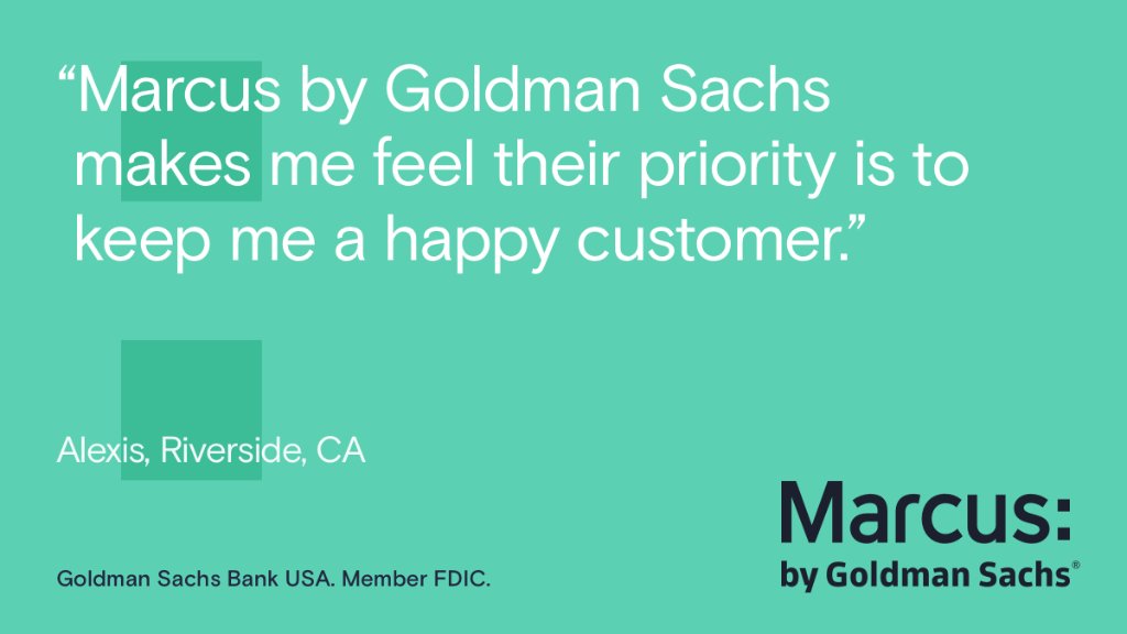 marcus's tweet photo. Happy customers makes us happy, Alexis! Prioritizing our customers’ needs is exactly what we’re about. #MarcusbyGS #CustomerTestimonial https://t.co/Ki8jggKwBH