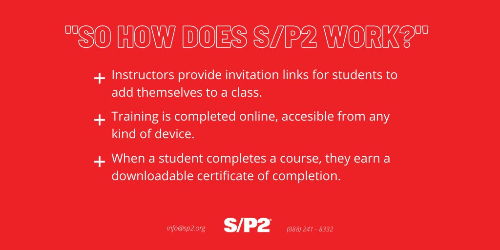 If you've ever considered using S/P2 for your school but weren't sure how it all works, we've got you covered. 

We hope everyone is off to a fantastic 2020 fall semester. Keep up the great work! 

#trainwithsp2