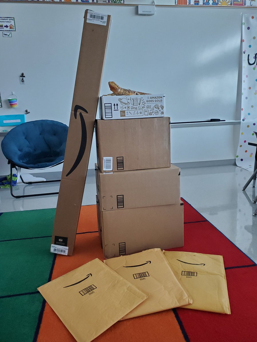 Late Friday work night and I'm completely caught off guard by the literal tower of boxes waiting for me. Stu had to explore it of course! Y'all's generosity just blows me away! Thank you so much! 🥰🥰🥰#specialdelivery #PreKlife #clearthelist <a href="/amazon/">Amazon</a>