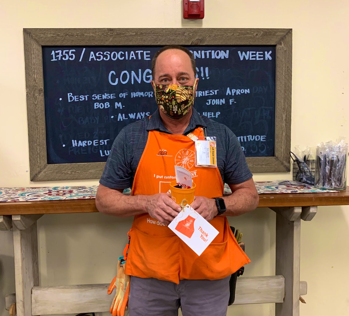 OmyThd's tweet photo. Congrats to Bon Mπ for winning Best Sense of Humor of the Store!!! #associaterecognitionweek #THD1755 #HomeDepot @JoseJim52583503 https://t.co/ifvqKRIJtY